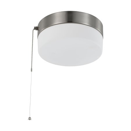 NUVO LIGHTING 12W 8" LED Flush with Chain, Brushed Nickel with Frosted Glass 62/1566